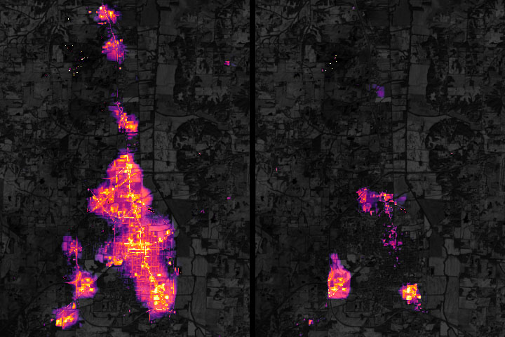 Nighttime Images Detail Kentucky Blackout