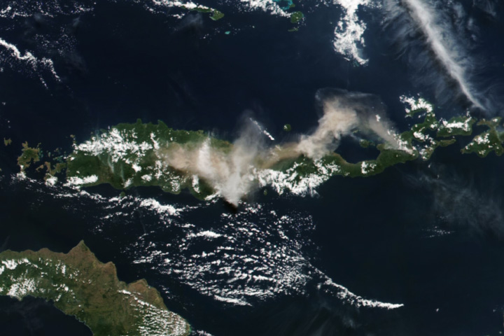 Towering Plume From Mount Lewotobi Laki-Laki
